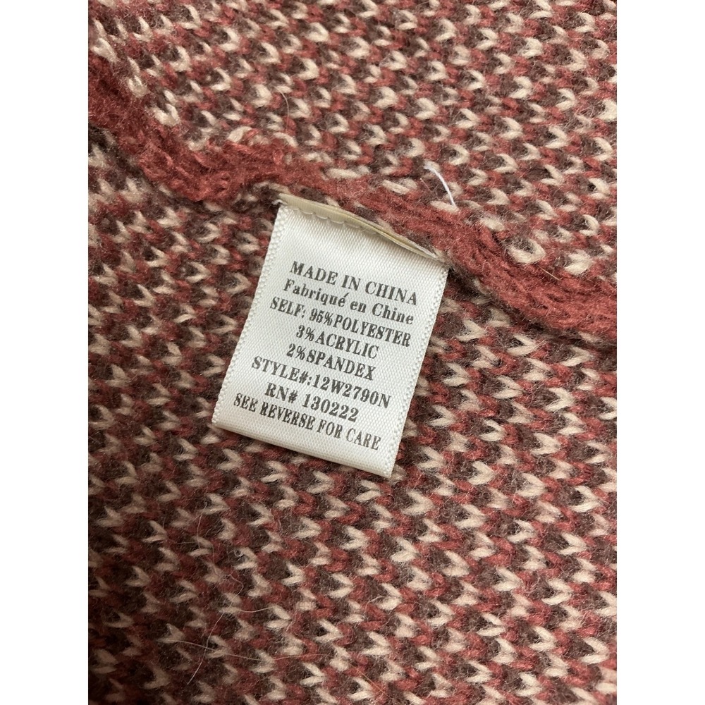 Womens Large Southwestern Fringe Open Front Cardigan Rust 12W2790N - Picture 11 of 16